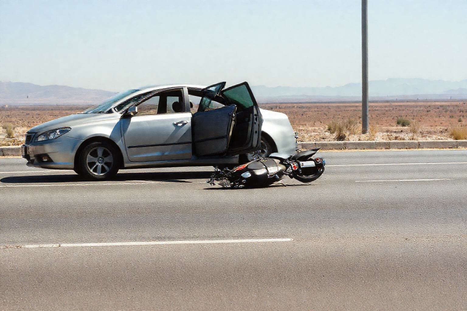 Otomobil kapısının açılması sonucu motosiklet devrildi, 2 yaralı