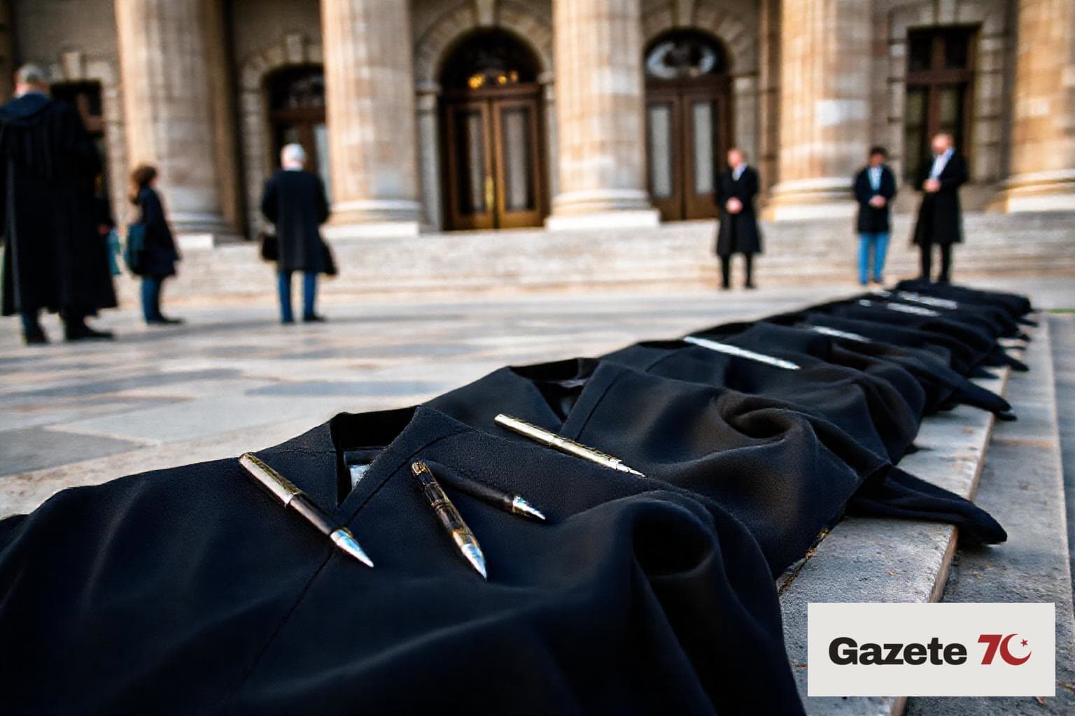 Milli Eğitim Bakanlığı önünde cübbeler ve kalemler bırakıldı, sınav takvimi istendi